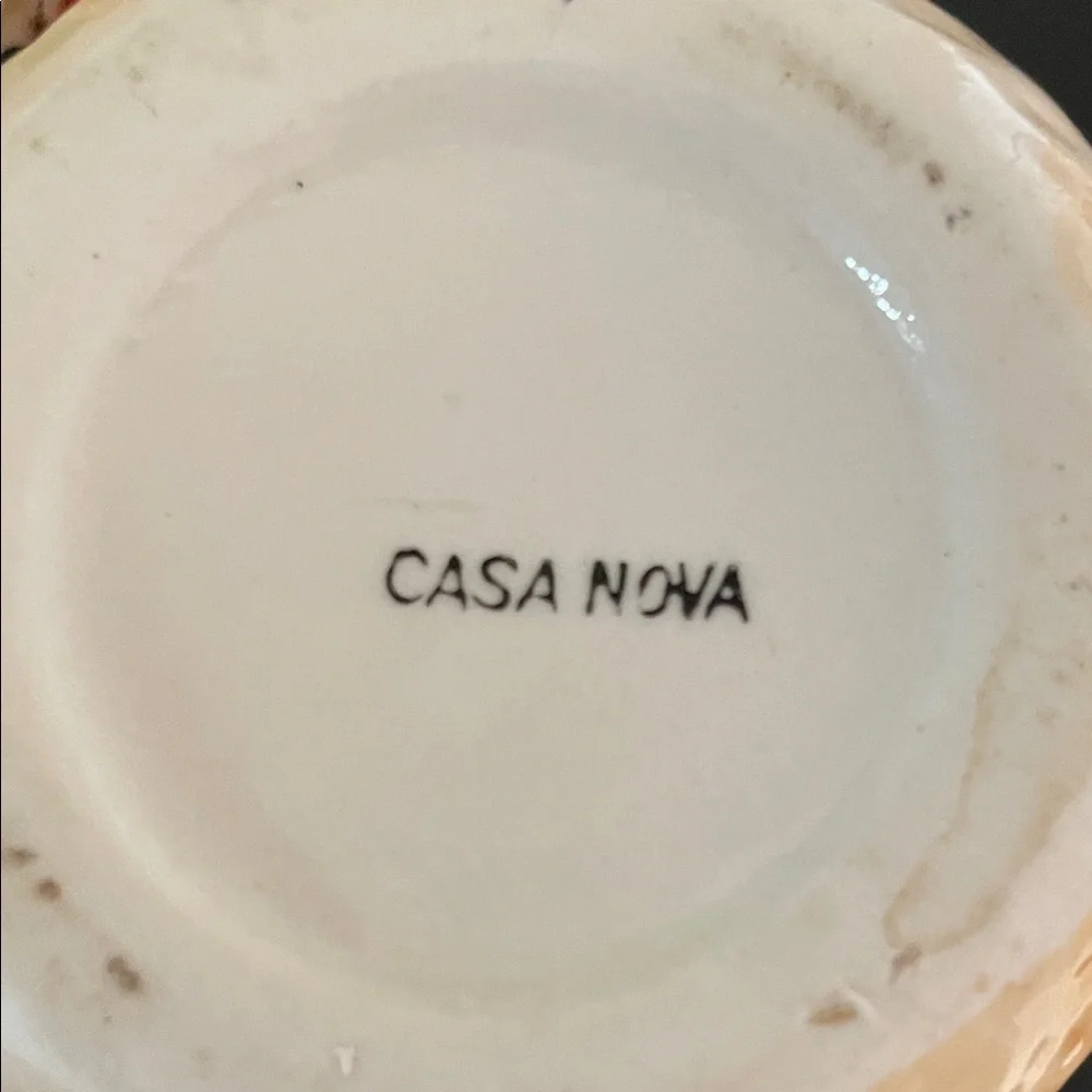 Vintage Casa Nova Sugar & Creamer Set | Sunflowers & Ladybugs | Ceramic Tray